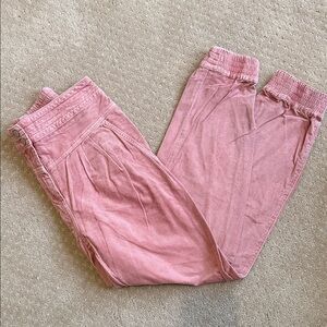 By Anthropologie Kahles Soft Corduroy Trouser Joggers, Blush, Size XS